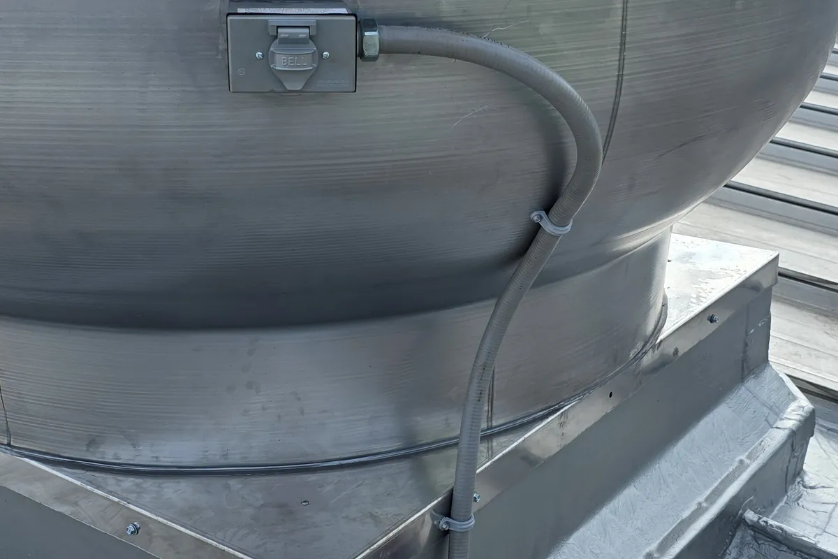 Stainless equipment and ductwork in a processing area